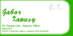 gabor kapusy business card