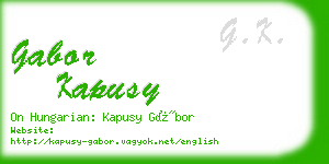 gabor kapusy business card